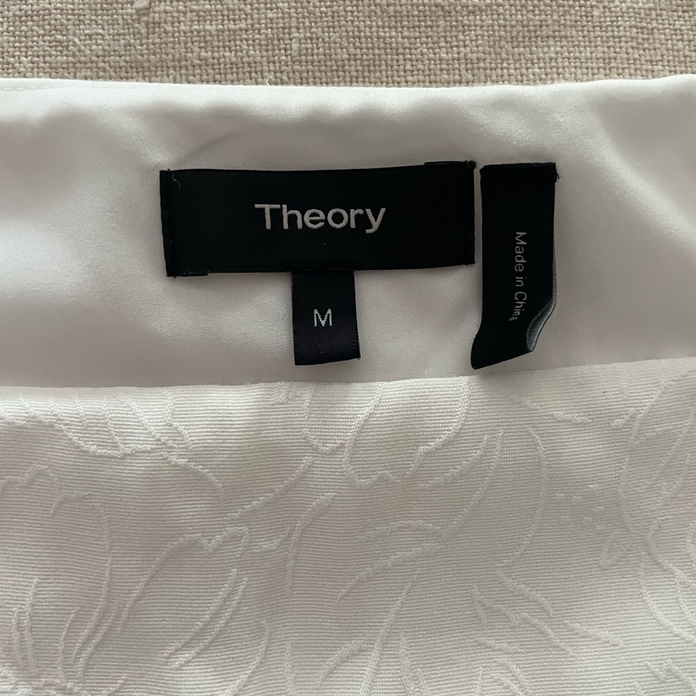 Theory White Tonal Embroidery Tank - Picture 6 of 6